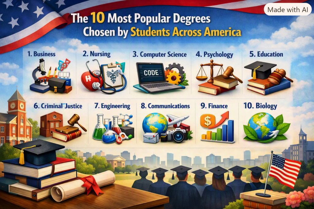 10 Most Popular Degrees Chosen by Students Across America
