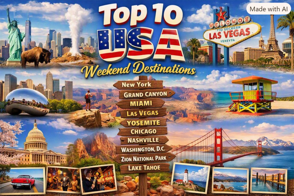 Top 10 USA Destinations Perfect for Weekend Adventures